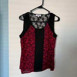 Airoldi collection Elegant Black and Red Lace Women's Top